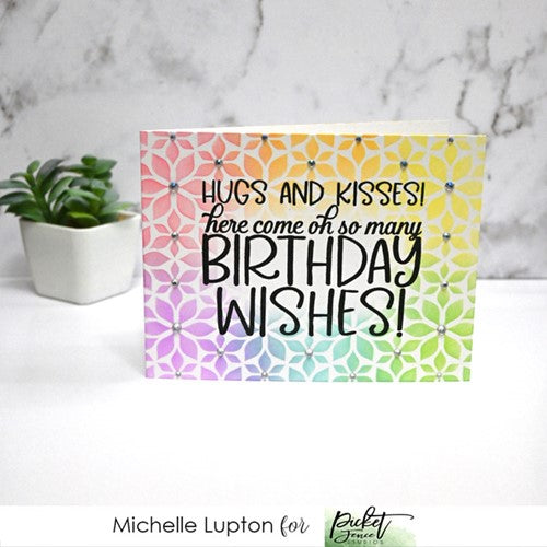 Simon Says Stamp! Picket Fence Studios LOTS OF BLOSSOMS Stencil sc286