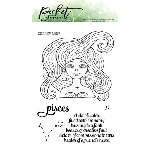 Simon Says Stamp! Picket Fence Studios PISCES GIRL Clear Stamps hg104*