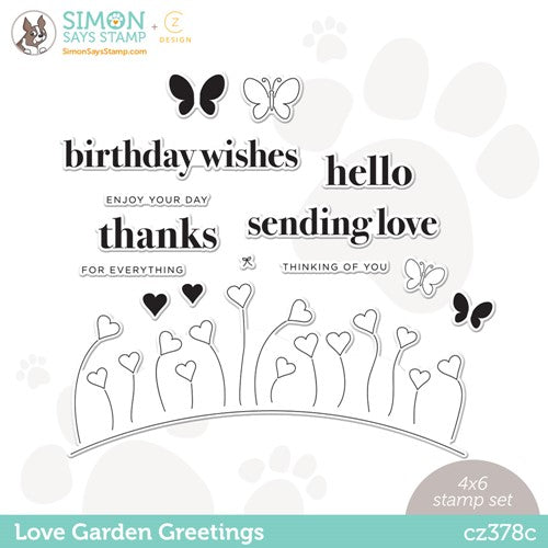 Simon Says Stamp! CZ Design Clear Stamps LOVE GARDEN GREETINGS cz378c To The Moon