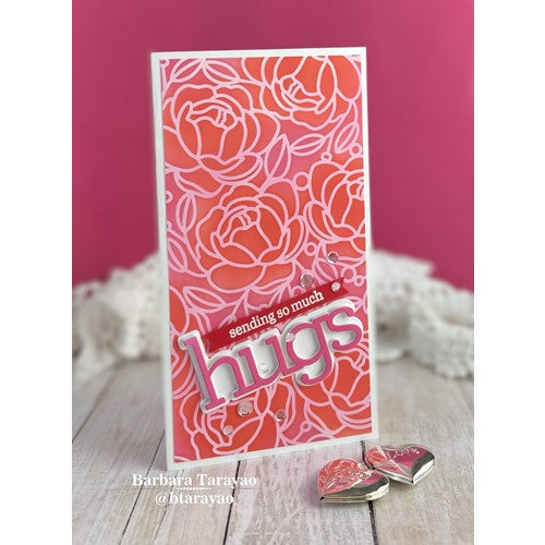 Simon Says Stamp! Simon Says Stamp Stencil PEONIES AND LEAVES ssst221584