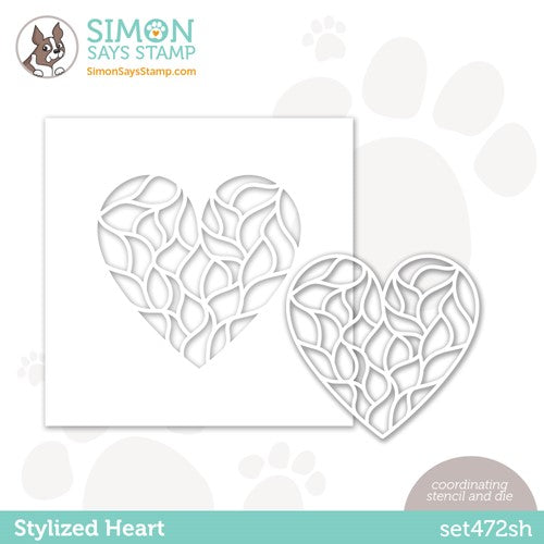 Simon Says Stamp! Simon Says Stamps Die and Stencil STYLIZED HEART set472sh