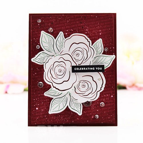 Simon Says Stamp! Simon Says Stamp SKETCHED ROSE BLOSSOM AND LEAVES Hot Foil Plates and Dies s750 | color-code:ALT2