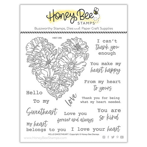 Simon Says Stamp! Honey Bee HELLO SWEETHEART Clear Stamp Set hbst398