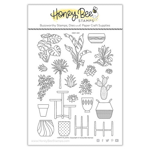 Simon Says Stamp! Honey Bee HAPPY PLANTS Clear Stamp Set hbst402