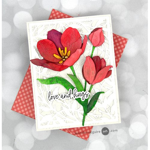 Simon Says Stamp! Honey Bee SWIRLING LEAVES PIERCED A2 COVER PLATE Die hbdsslpa2 | color-code:ALT03