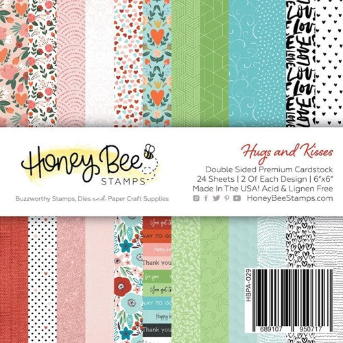 Simon Says Stamp! Honey Bee HUGS AND KISSES 6 x 6 Paper Pad hbpa029