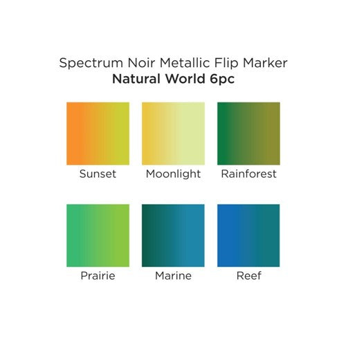 Simon Says Stamp! Spectrum Noir NATURAL WORLD Metallic Flip Markers sn-mfli-nwo6