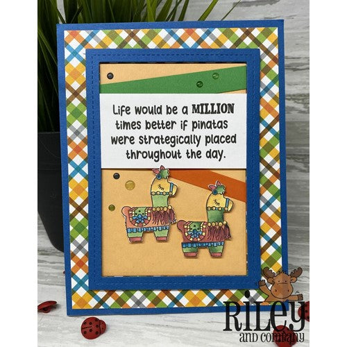 Simon Says Stamp! Riley And Company Funny Bones STRATEGICALLY PLACED PINATAS Cling Rubber Stamp RWD-967