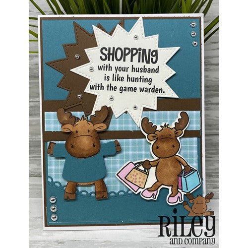 Simon Says Stamp! Riley And Company Funny Bones SHOPPING WITH YOUR HUSBAND Cling Rubber Stamp RWD-972