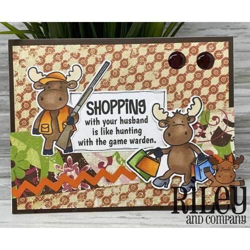 Simon Says Stamp! Riley And Company Funny Bones SHOPPING WITH YOUR HUSBAND Cling Rubber Stamp RWD-972