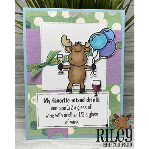 Simon Says Stamp! Riley And Company Funny Bones MY FAVORITE MIXED DRINK Cling Rubber Stamp RWD-984