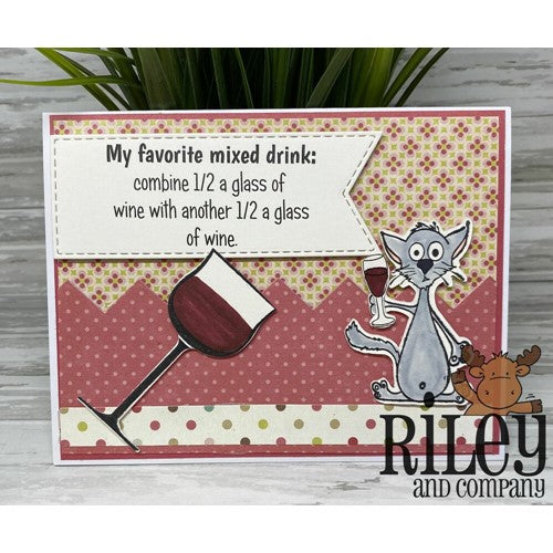 Simon Says Stamp! Riley And Company Funny Bones MY FAVORITE MIXED DRINK Cling Rubber Stamp RWD-984