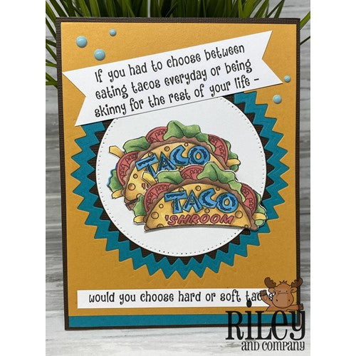 Simon Says Stamp! Riley And Company Funny Bones HARD OR SOFT TACOS Cling Rubber Stamp RWD-970