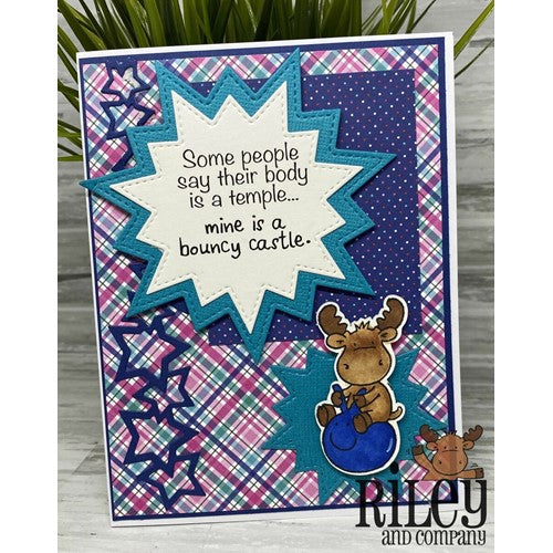 Simon Says Stamp! Riley And Company Funny Bones BOUNCY CASTLES Cling Rubber Stamp RWD-981