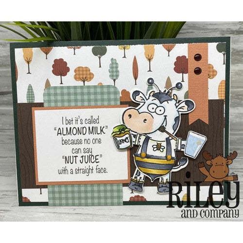Simon Says Stamp! Riley And Company Funny Bones ALMOND MILK Cling Rubber Stamp RWD-980