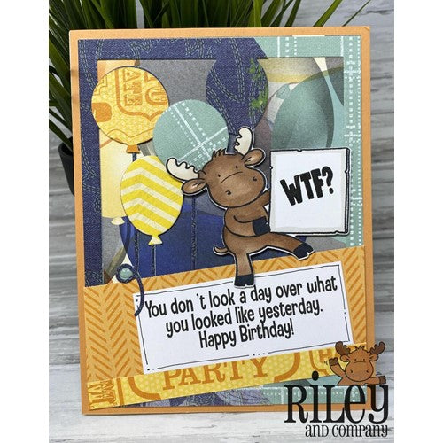 Simon Says Stamp! Riley And Company Funny Bones A DAY OVER YESTERDAY Cling Rubber Stamp RWD-975