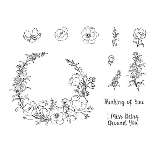 Simon Says Stamp! STP-075 Spellbinders BEING AROUND YOU WREATH Clear Stamps*