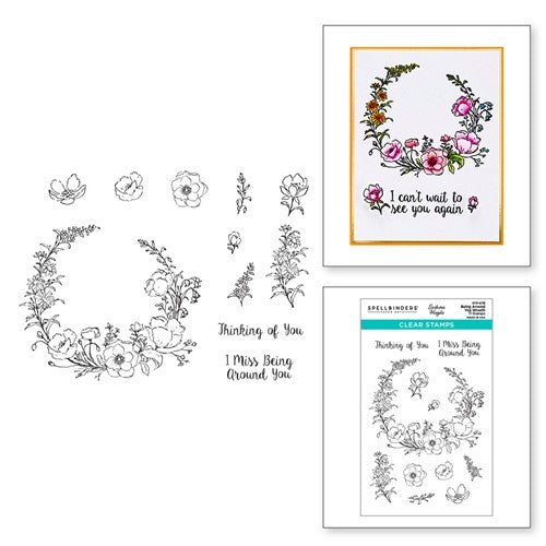 Simon Says Stamp! STP-075 Spellbinders BEING AROUND YOU WREATH Clear Stamps*