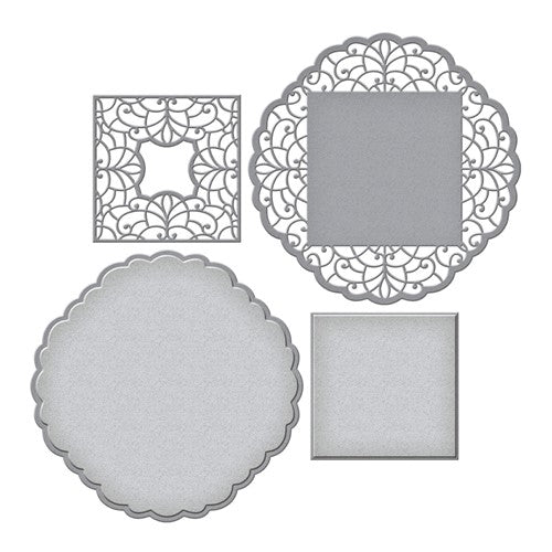 Simon Says Stamp! S5-491 Spellbinders CIRCLE MEETS SQUARE Etched Dies*