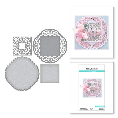 Simon Says Stamp! S5-491 Spellbinders CIRCLE MEETS SQUARE Etched Dies*
