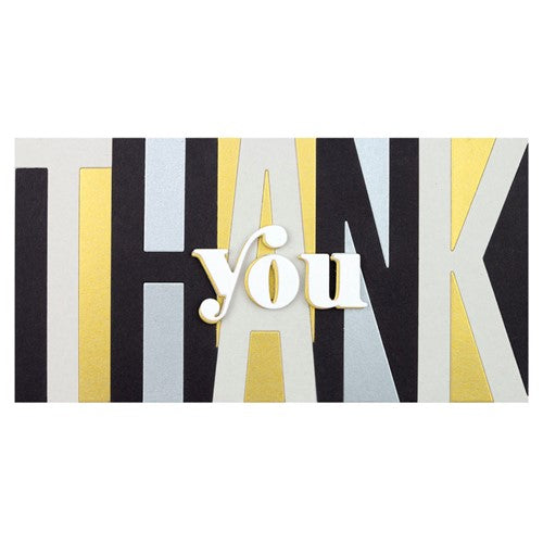 Simon Says Stamp! S5-477 Spellbinders Be Bold Color Block THANK YOU Etched Dies*