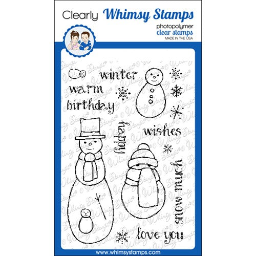 Simon Says Stamp! Whimsy Stamps FADOODLE SNOW PEEPS Clear Stamps CWSD272a*