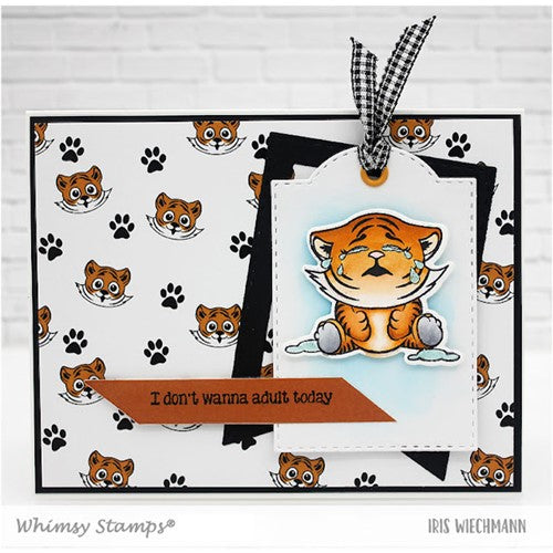 Simon Says Stamp! Whimsy Stamps TABBY TIGER Clear Stamps CWSD300a