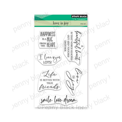 Simon Says Stamp! Penny Black Clear Stamps LOVE IS JOY 30-892