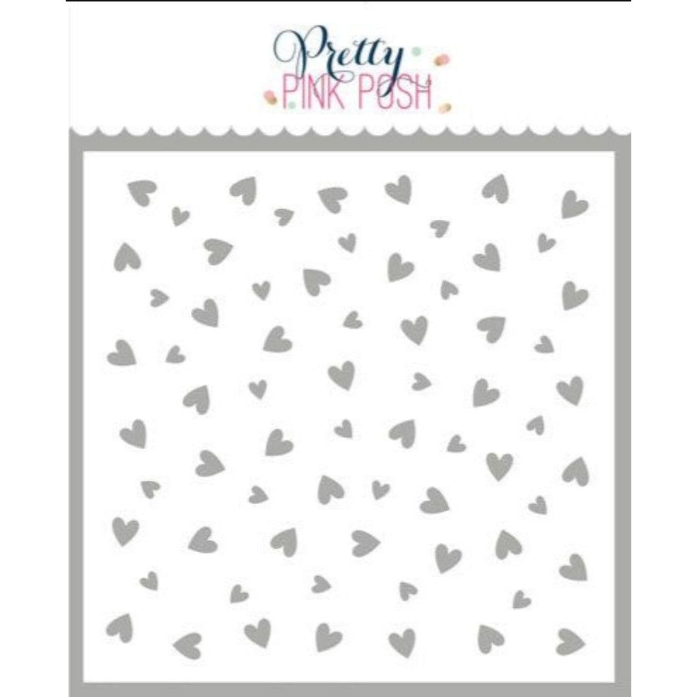 Simon Says Stamp! Pretty Pink Posh SCATTERED HEARTS Stencil