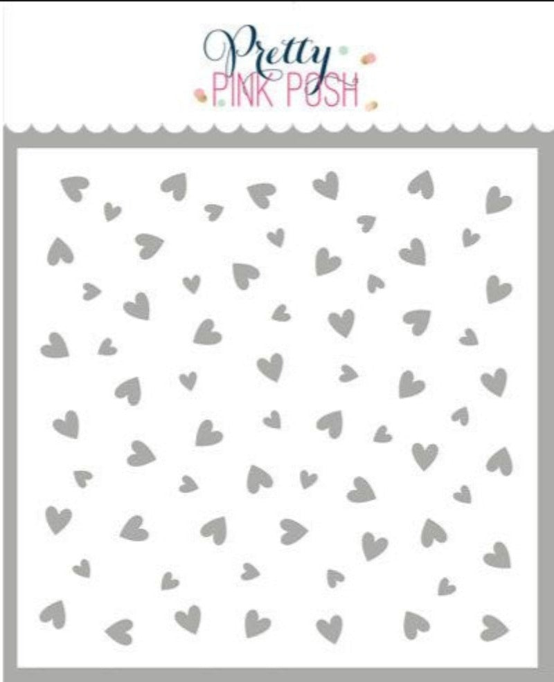 Simon Says Stamp! Pretty Pink Posh SCATTERED HEARTS Stencil