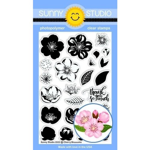 Simon Says Stamp! Sunny Studio CHERRY BLOSSOMS Clear Stamps SSCL-318