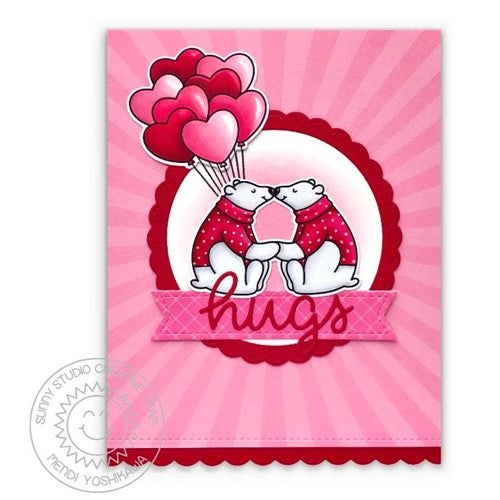 Simon Says Stamp! Sunny Studio HEART BOUQUET Clear Stamps SSCL-315