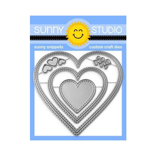 Simon Says Stamp! Sunny Studio STITCHED HEARTS 2 Dies SSDIE-287