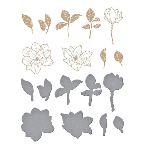 Simon Says Stamp! GLP-306 Spellbinders MAGNOLIA BOUQUET Glimmer Hot Foil Plate and Etched Dies