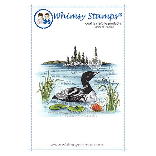 Simon Says Stamp! Whimsy Stamps LOON SCENE Cling Stamp DA1166