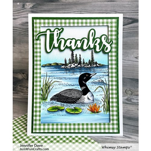 Simon Says Stamp! Whimsy Stamps LOON SCENE Cling Stamp DA1166