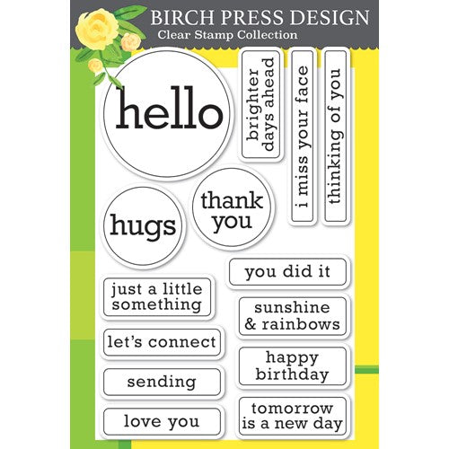 Simon Says Stamp! Birch Press Design CONTEMPO GREETINGS Clear Stamp Set cl8160*