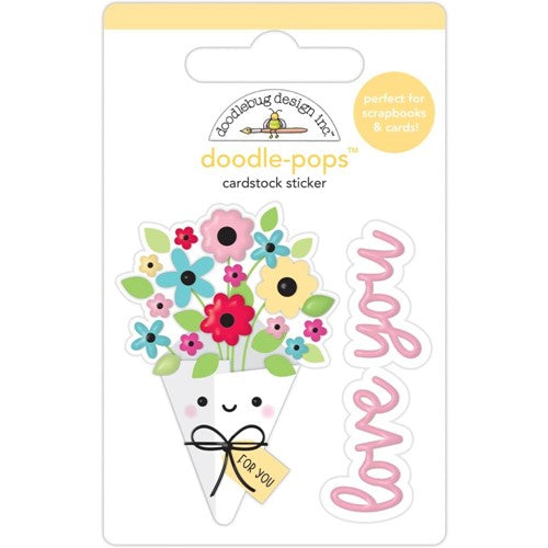 Simon Says Stamp! Doodlebug BOUQUET OF LOVE Doodle Pops 3D Stickers 7556