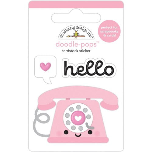 Simon Says Stamp! Doodlebug HELLO LOVE Doodle Pops 3D Stickers 7558