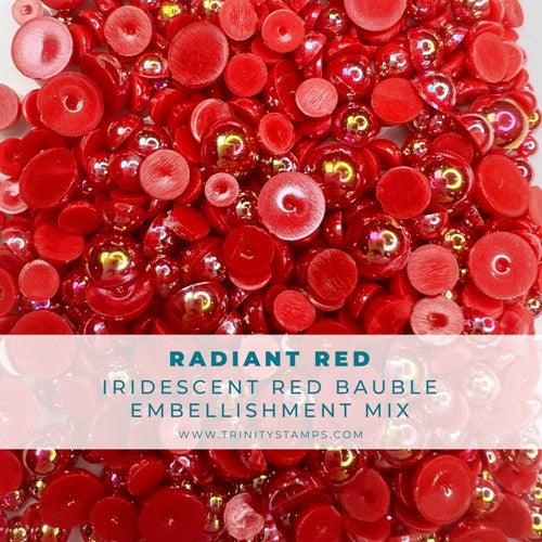 Simon Says Stamp! Trinity Stamps RADIANT RED IRIDESCENT BAUBLES Embellishment Box tsb-246