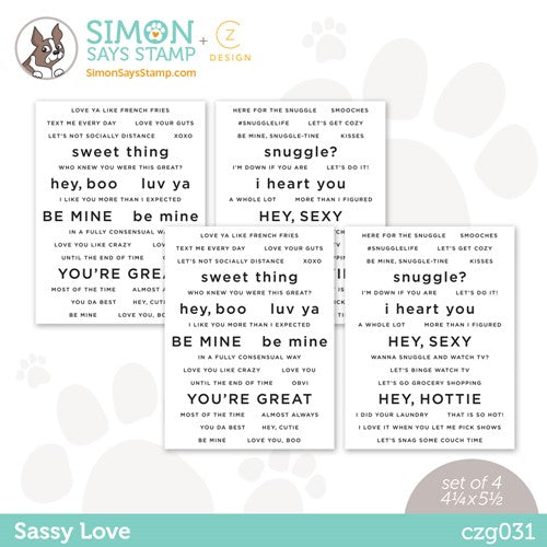 Simon Says Stamp! CZ Design Sentiment Strips SASSY LOVE czg031