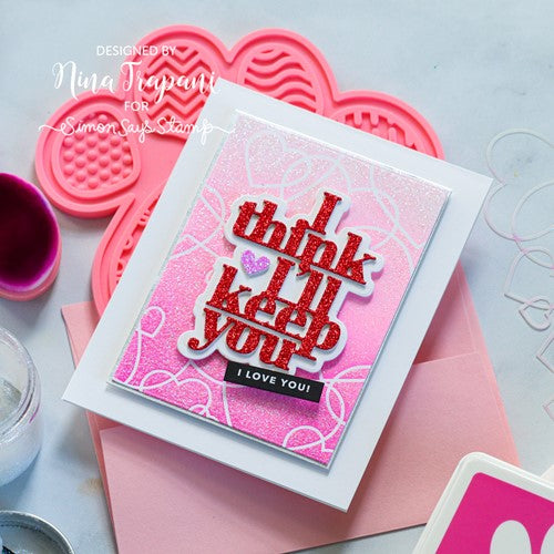 Simon Says Stamp! Simon Says Stamp Stencil TUMBLING OUTLINE HEARTS ssst221603 | color-code:ALT0