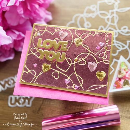 Simon Says Stamp! Simon Says Stamp Stencil TUMBLING OUTLINE HEARTS ssst221603