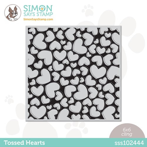Simon Says Stamp! Simon Says Cling Stamps TOSSED HEARTS sss102444