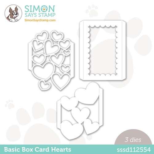 Simon Says Stamp! Simon Says Stamp BASIC BOX CARD HEARTS Wafer Dies sssd112554