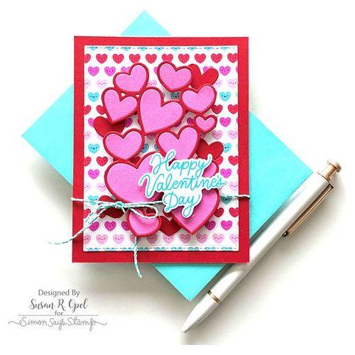 Simon Says Stamp! Simon Says Stamp BASIC BOX CARD HEARTS Wafer Dies sssd112554
