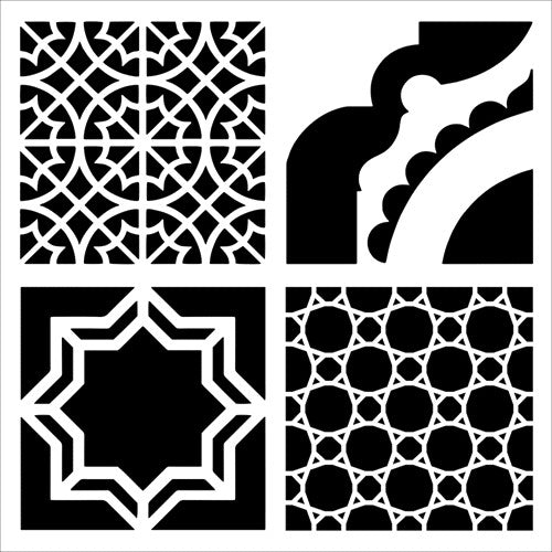 Simon Says Stamp! The Crafter's Workshop MARRAKESH TILES 6x6 Stencil tcw966s*
