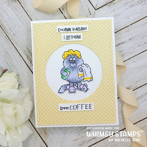 Simon Says Stamp! Whimsy Stamps CAT DO MORNINGS Clear Stamps C1385