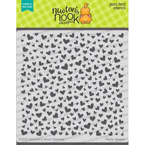 Simon Says Stamp! Newton's Nook Designs PETITE HEARTS Stencil NN2201T01