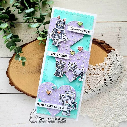 Simon Says Stamp! Newton's Nook Designs PETITE HEARTS Stencil NN2201T01